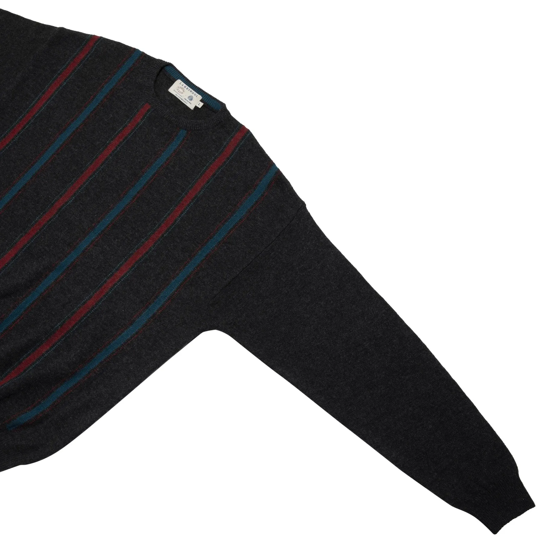 70s Intarsia Stripe Lambswool Knit Pullover
