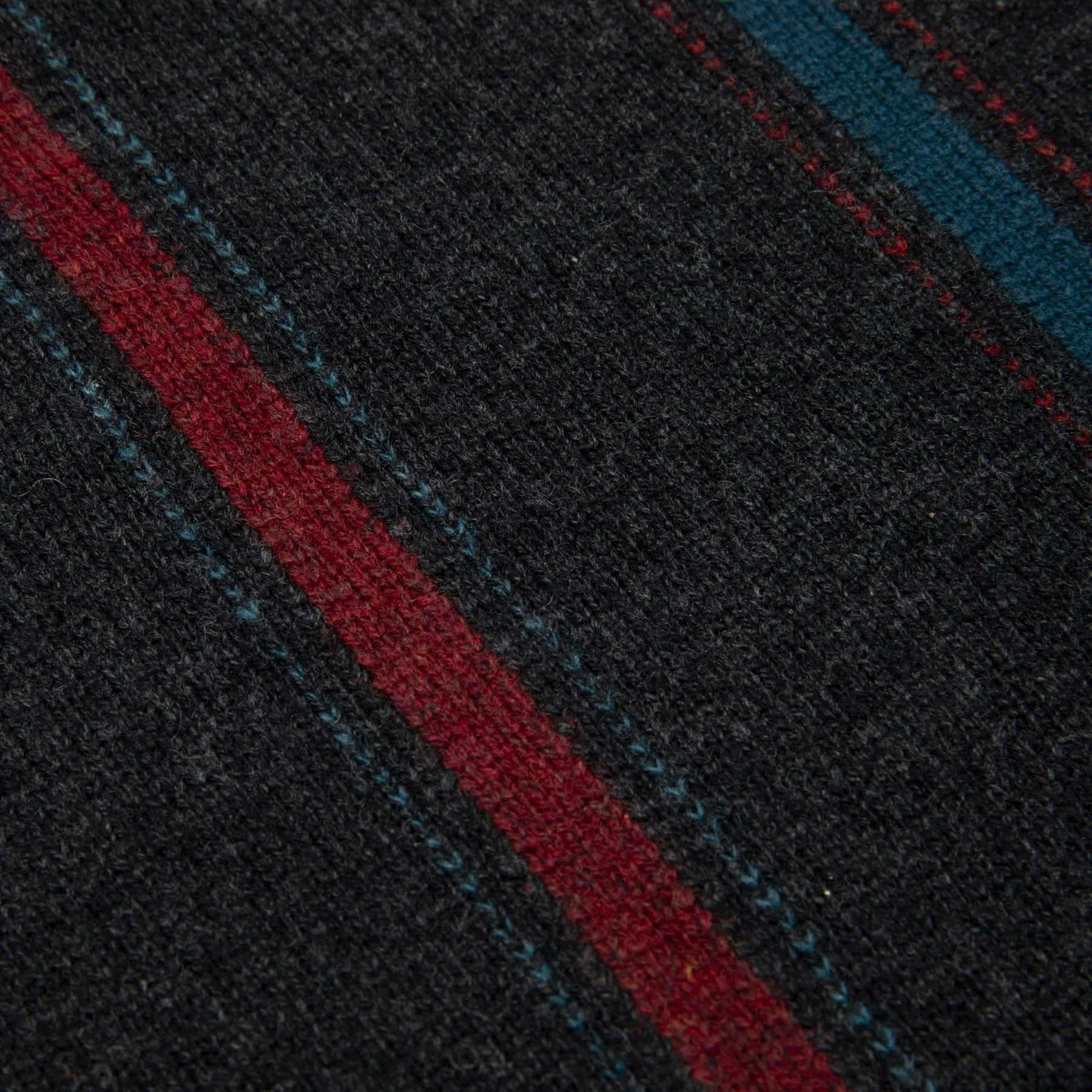 70s Intarsia Stripe Lambswool Knit Pullover