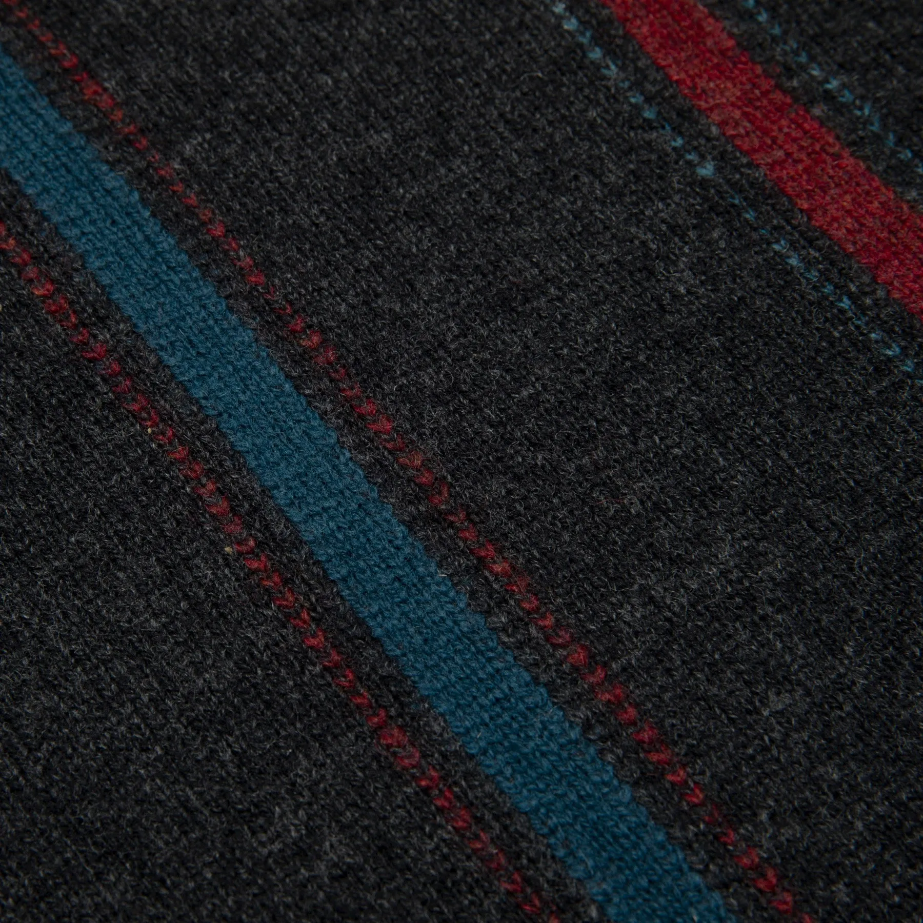 70s Intarsia Stripe Lambswool Knit Pullover