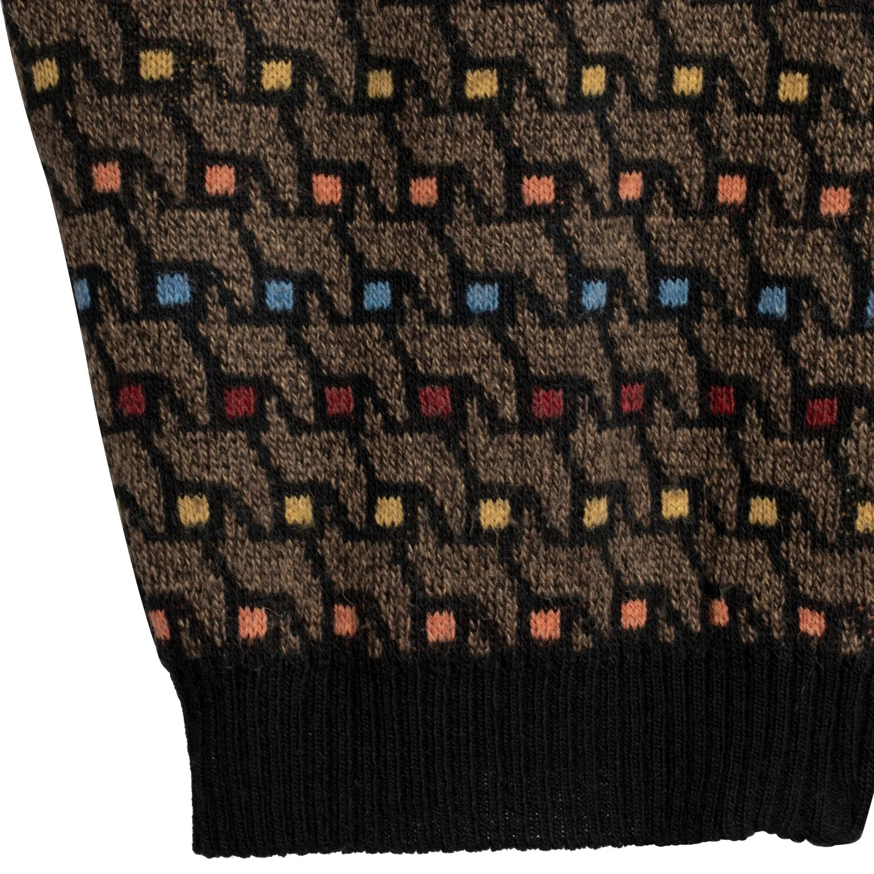 70s Jacquard Full Zip Vest