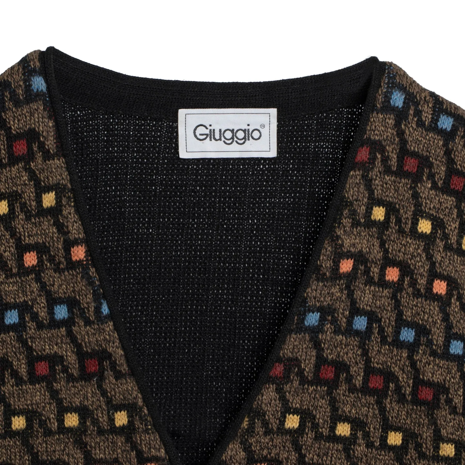 70s Jacquard Full Zip Vest