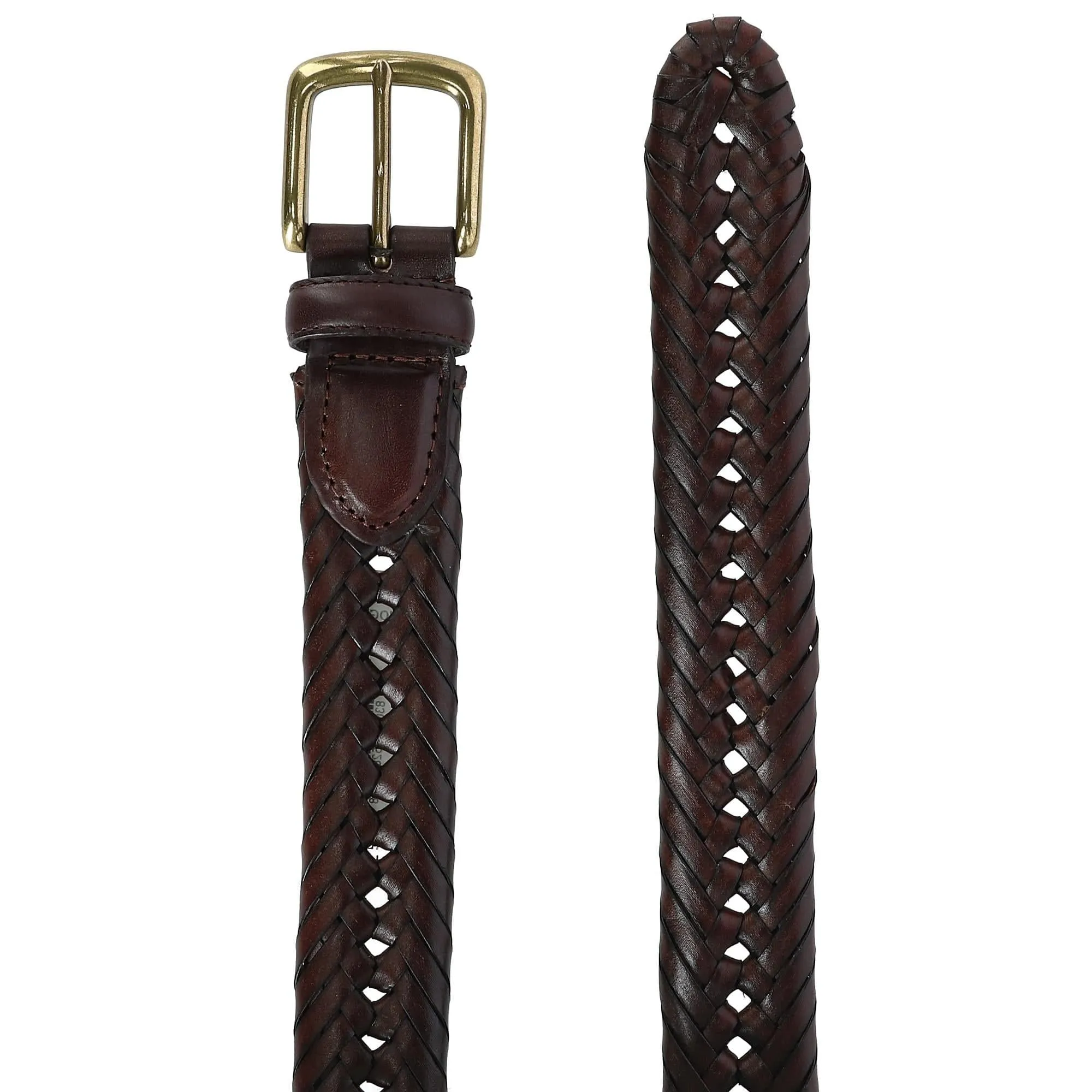 Aquarius Men's Tubular Leather Braided Belt