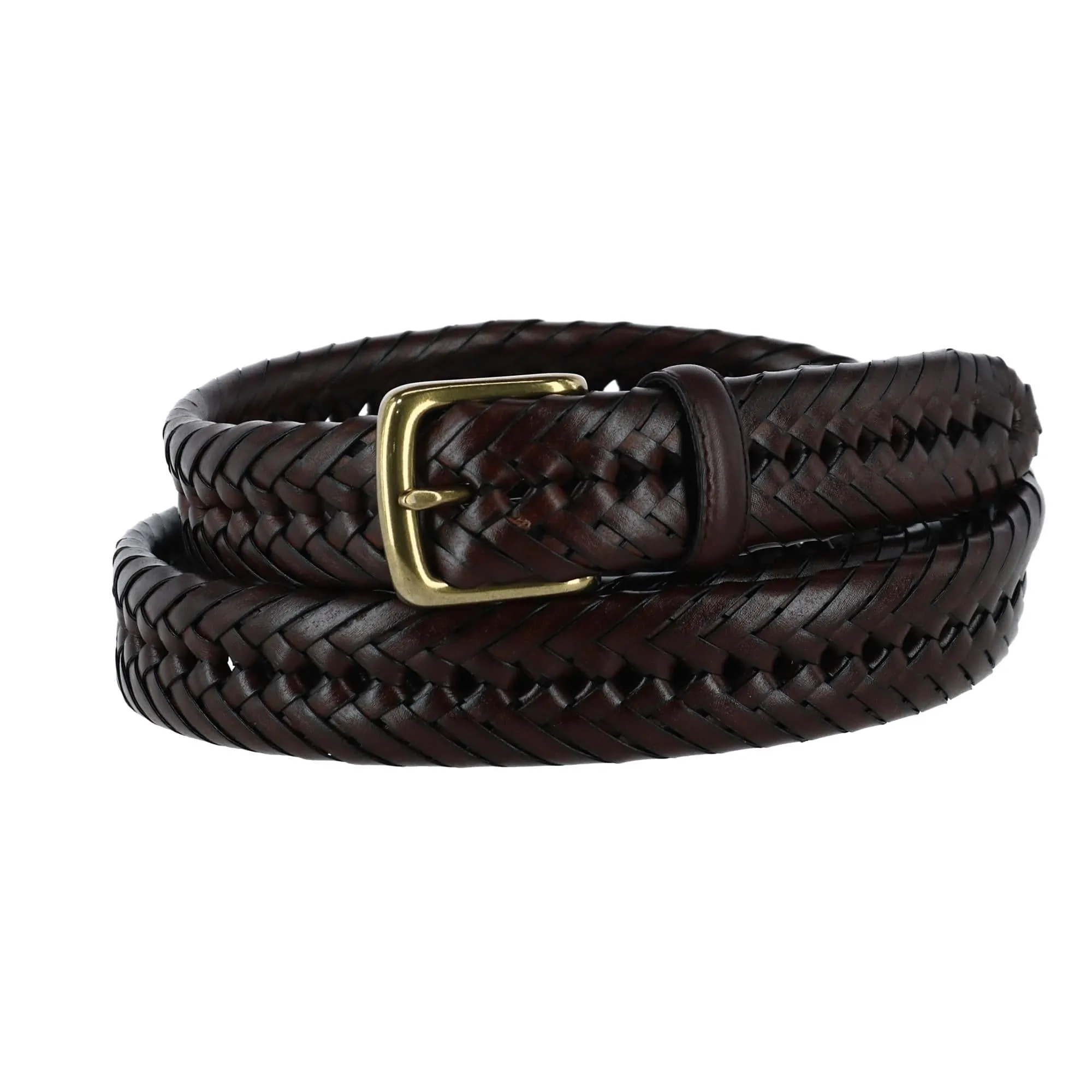 Aquarius Men's Tubular Leather Braided Belt