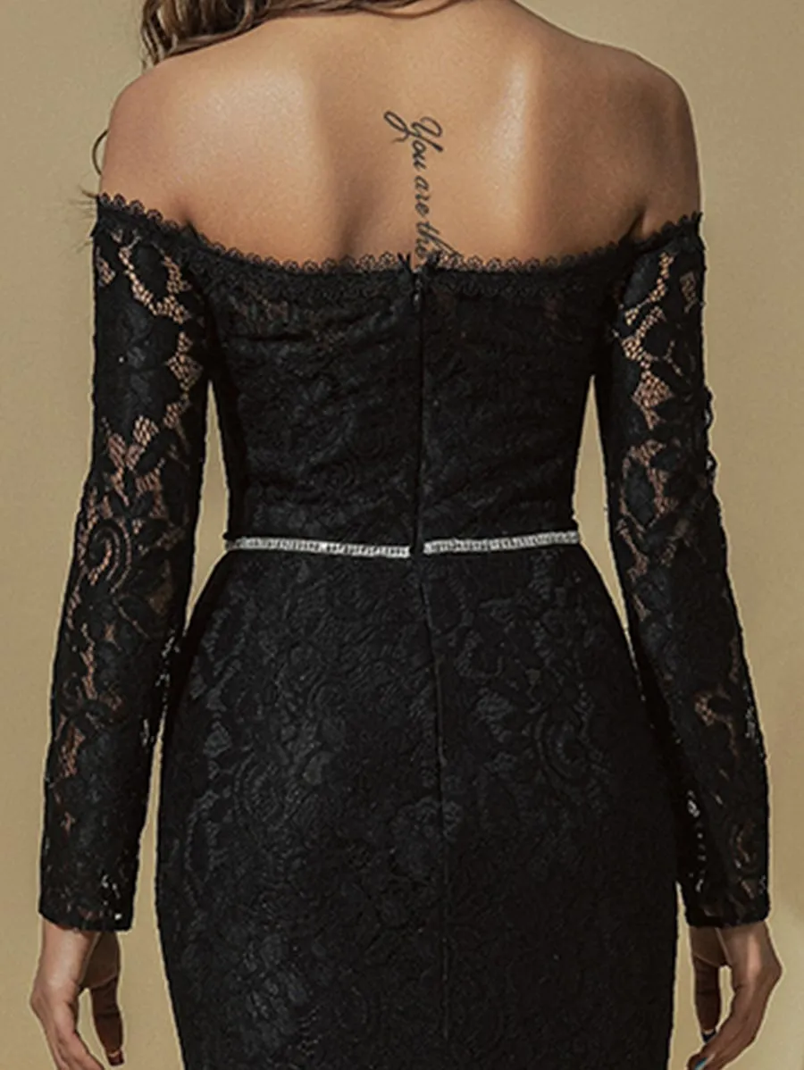 Black Petite Wedding Dress Mermaid Lace Gowns