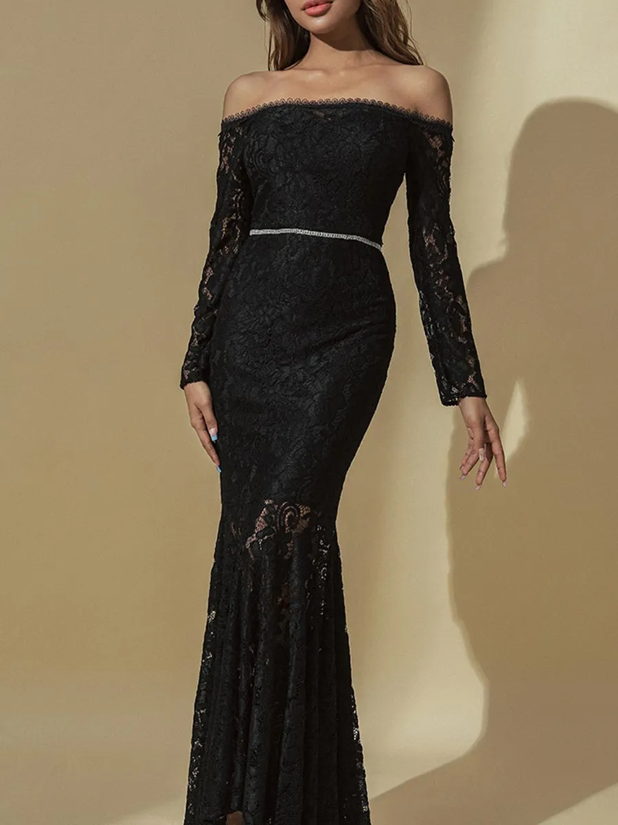 Black Petite Wedding Dress Mermaid Lace Gowns