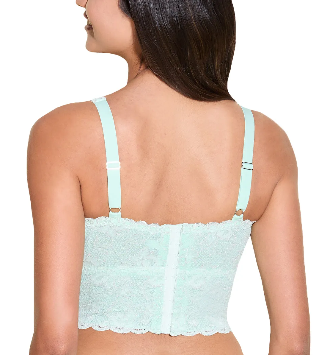 Cosabella Never Say Never Metallics CURVY Plungie Longline Bralette (NEVME1385) - Lagoon Mint