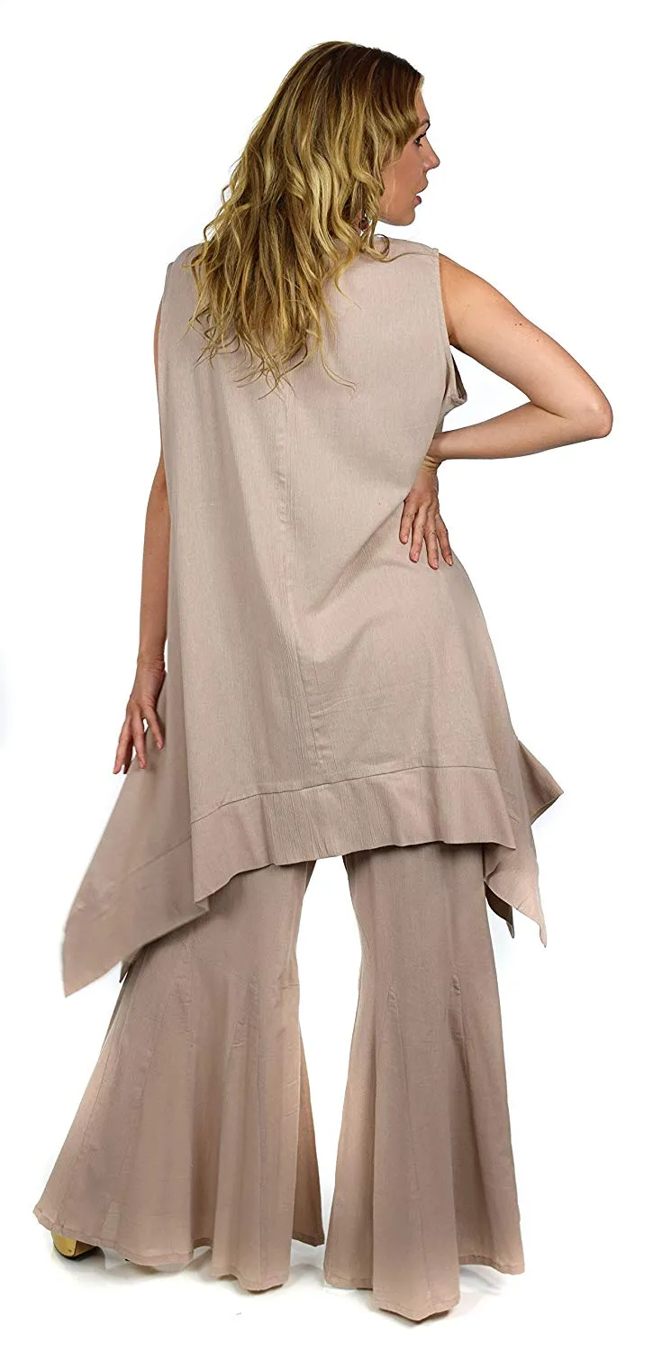 Dare2bStylish Women 2 Piece Summer Top & Flared Pants Set Outfit in Plus Sizes