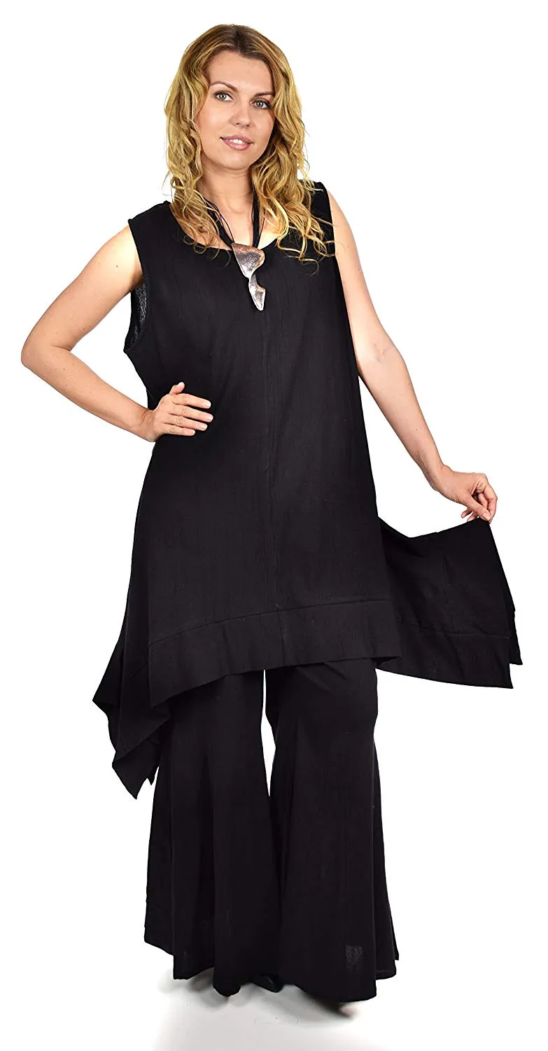 Dare2bStylish Women 2 Piece Summer Top & Flared Pants Set Outfit in Plus Sizes