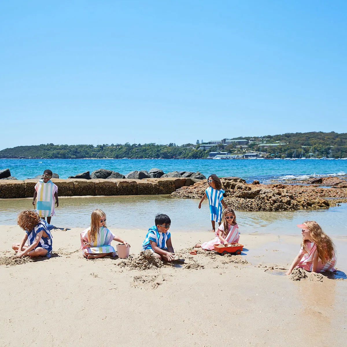 Dock & Bay Poncho Kids - Bondi Blue