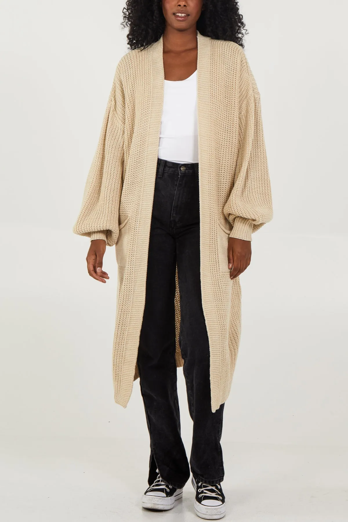 Edge To Edge Knitted Long Cardigan