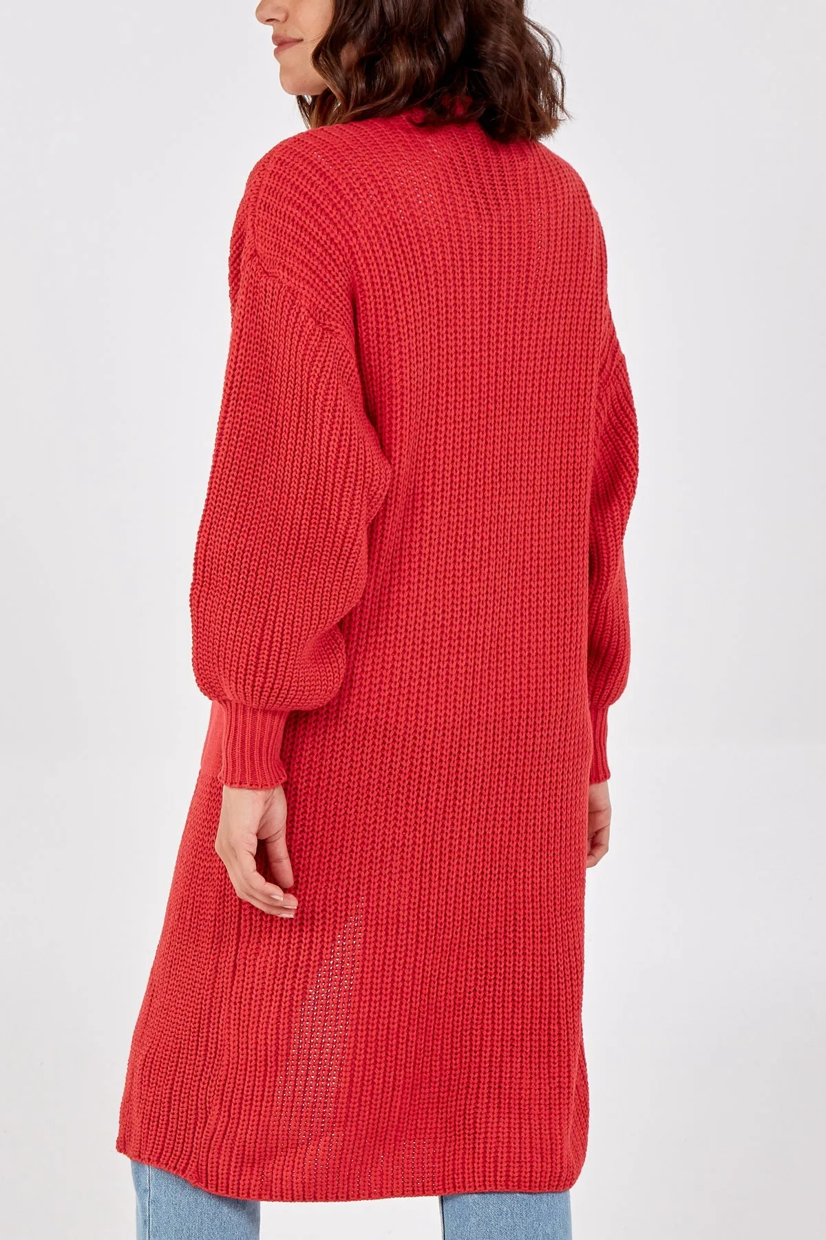 Edge To Edge Knitted Long Cardigan