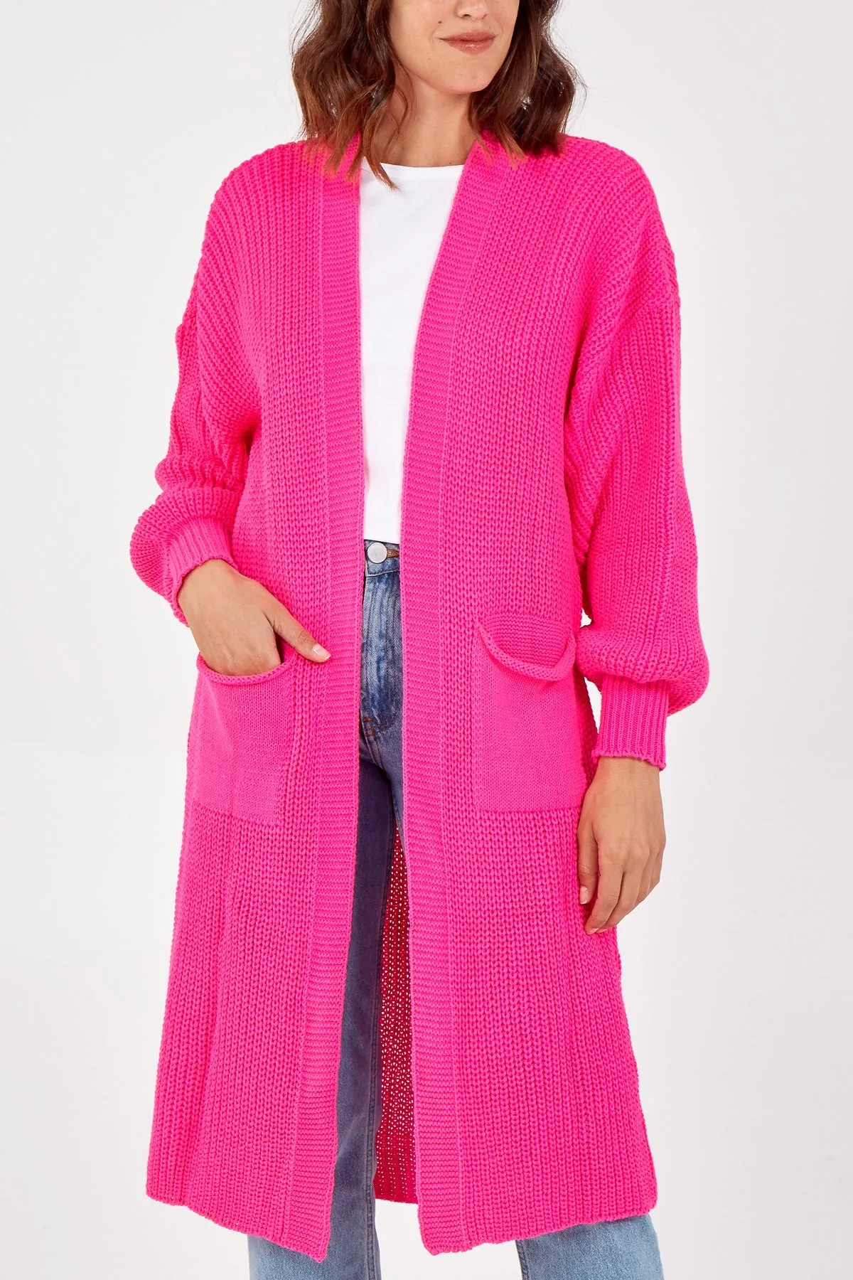 Edge To Edge Knitted Long Cardigan