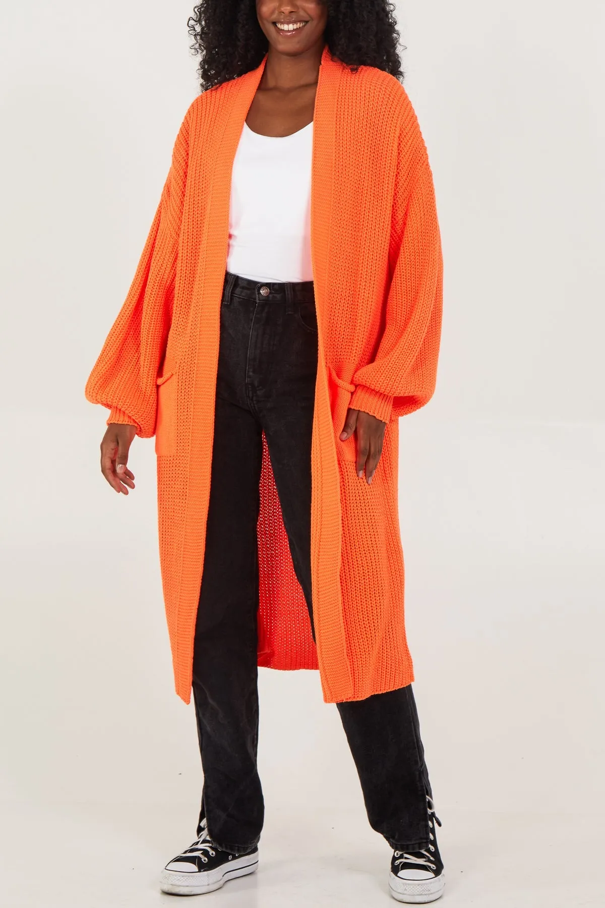 Edge To Edge Knitted Long Cardigan