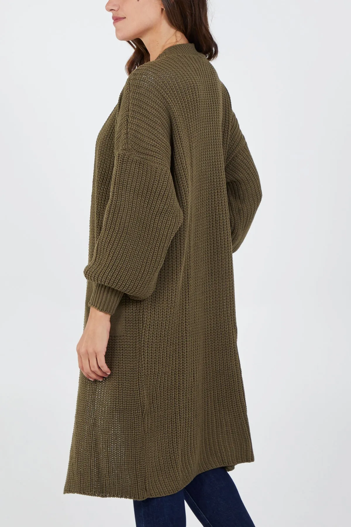 Edge To Edge Knitted Long Cardigan