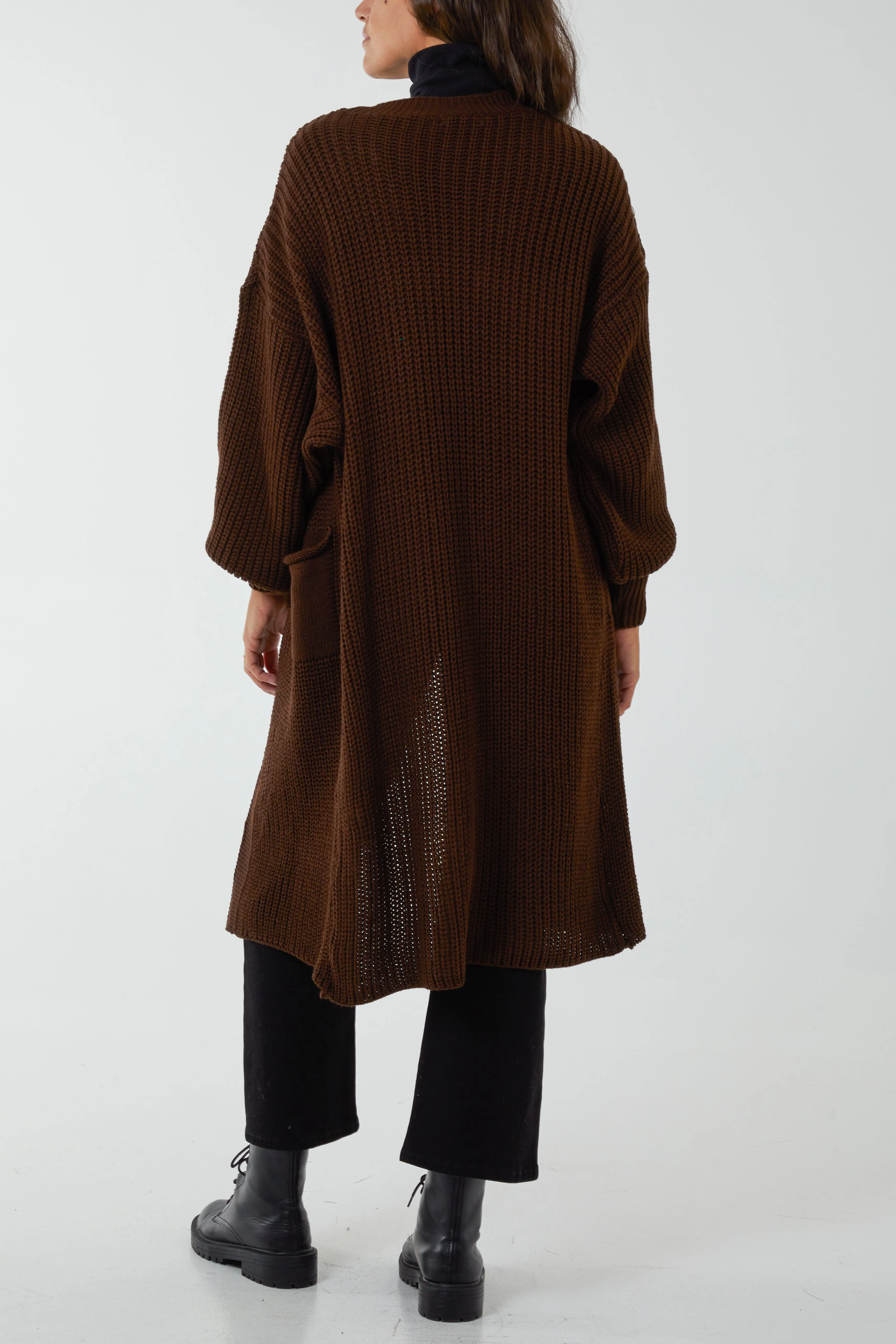 Edge To Edge Knitted Long Cardigan
