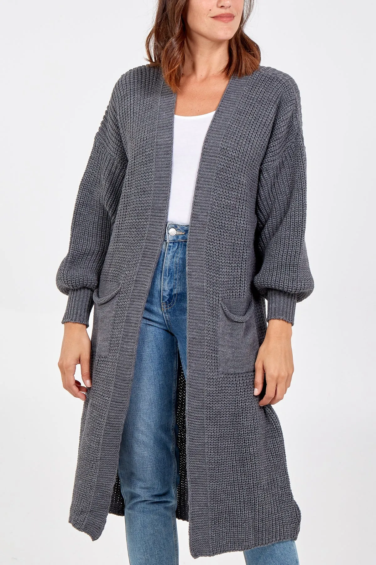 Edge To Edge Knitted Long Cardigan
