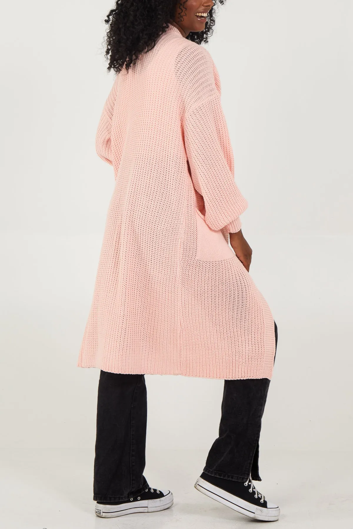 Edge To Edge Knitted Long Cardigan