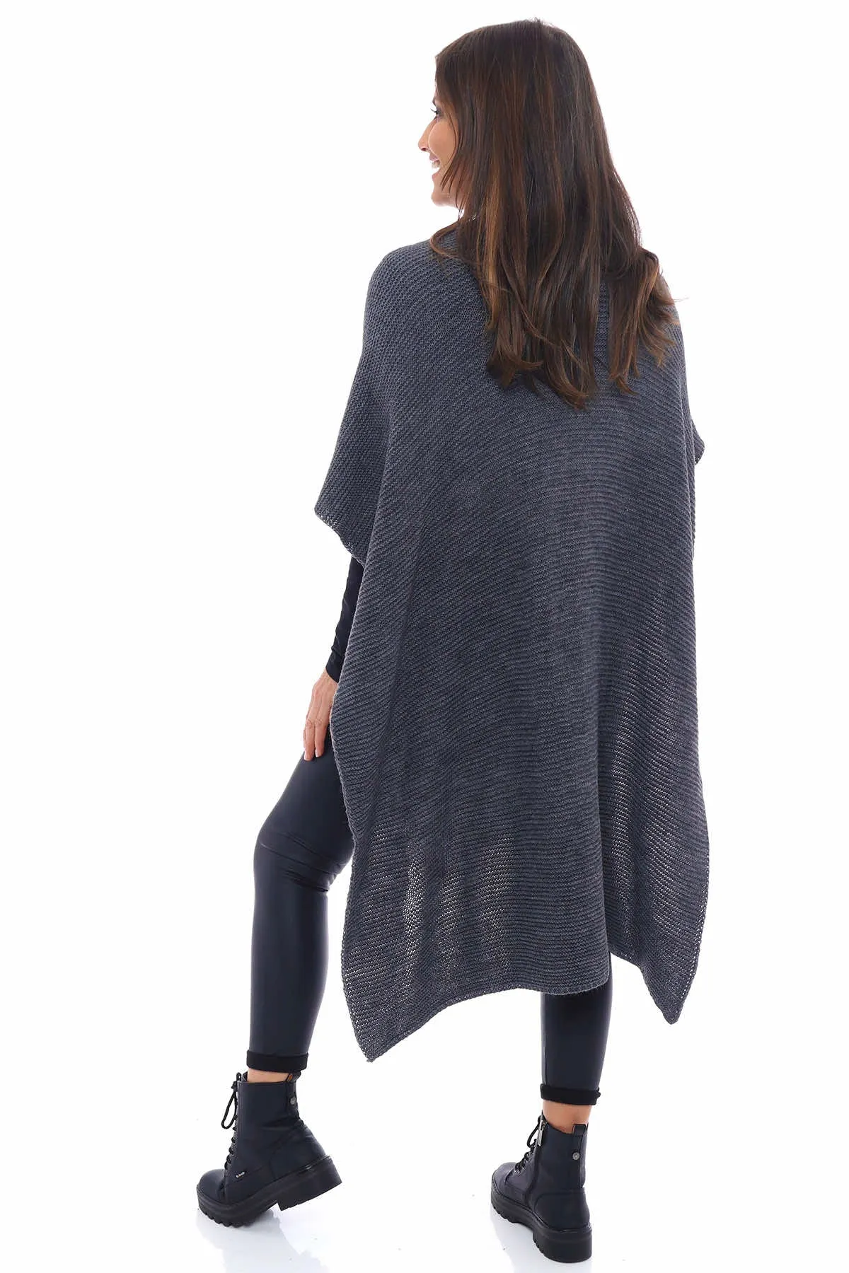 Eilidh-Rose Knitted Cape Mid Grey