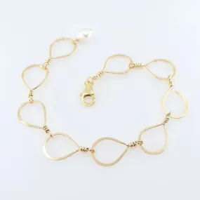 Forged Teardrop Bracelet with Baby Baroque Pearl Drop