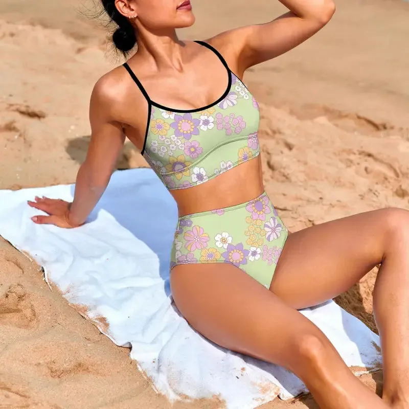 Get Your Groove On in Our Retro Floral Longline Bikini