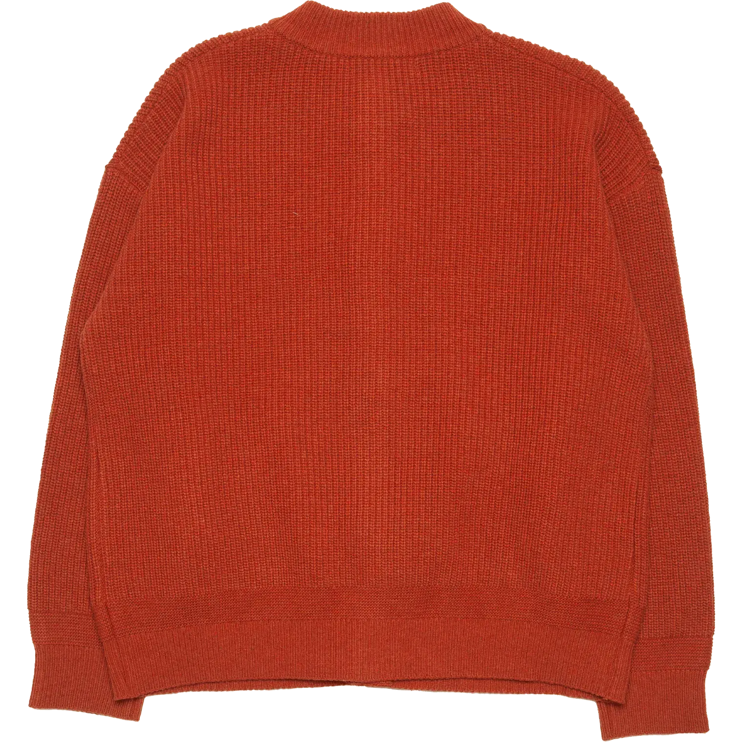 Heavy Wool Round Cardigan - Brick