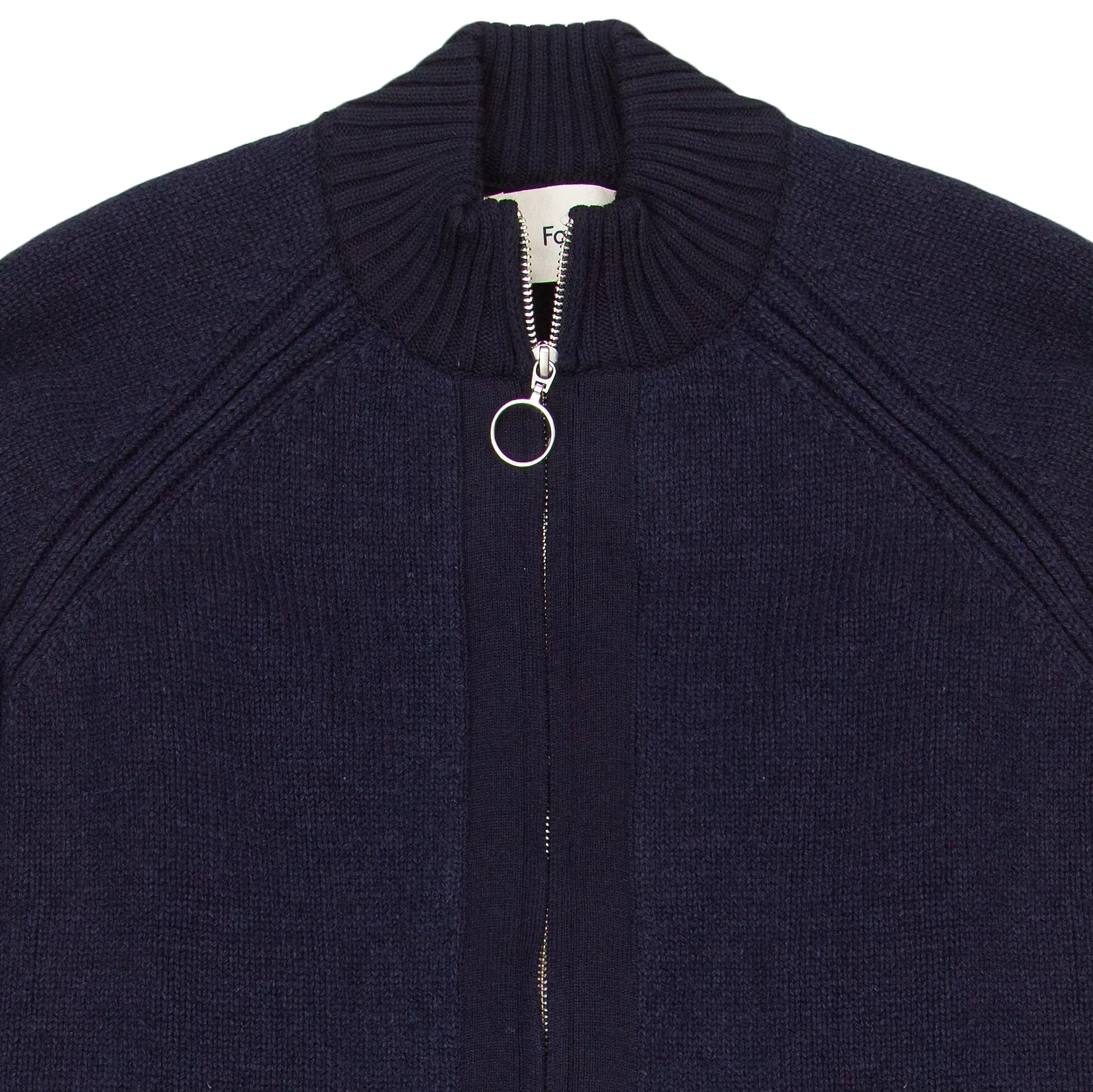 Knitted Zip Thru Bomber - Navy