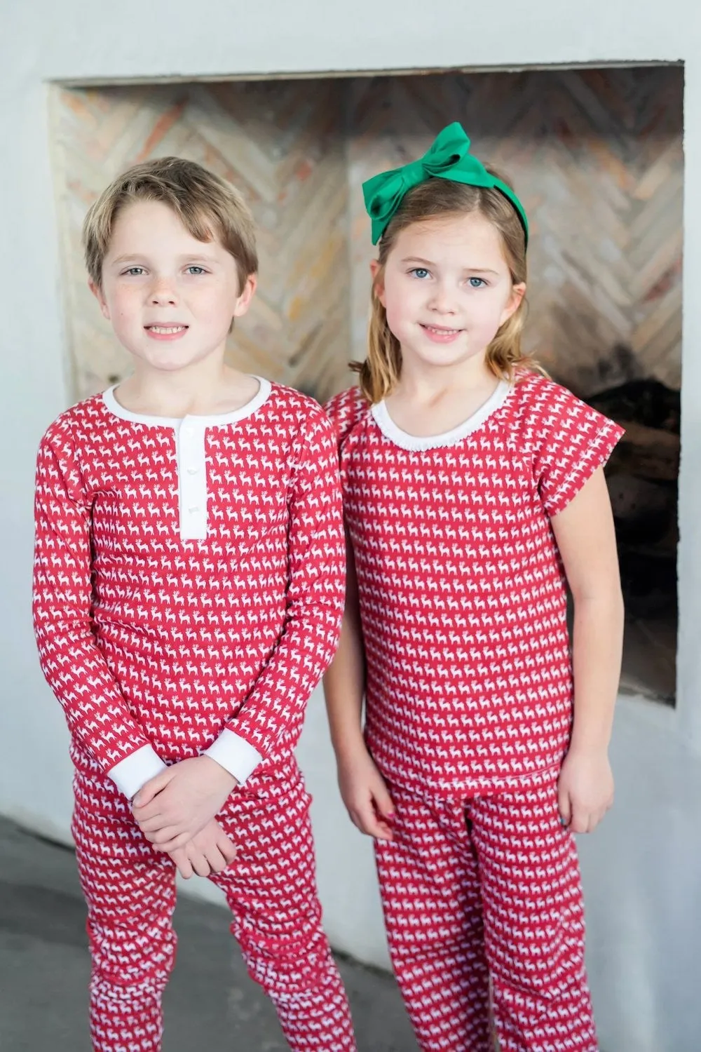 Lila & Hayes Boys Jack Pajamas Set - Red Reindeer
