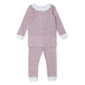 Lila & Hayes Girls Ava Pajamas Set - Red & Green Christmas Bows