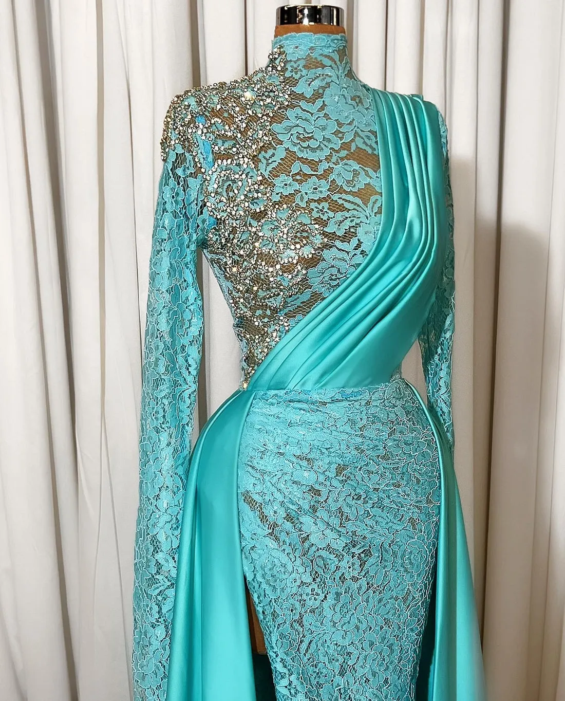 Long Fitted African Lace Gown