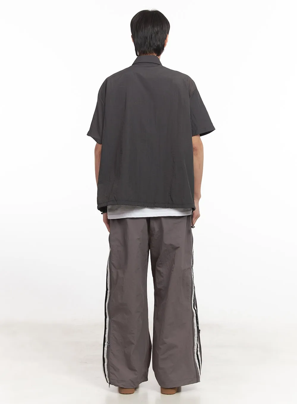 Men's Nylon Striped Wide-Fit Pants IA510