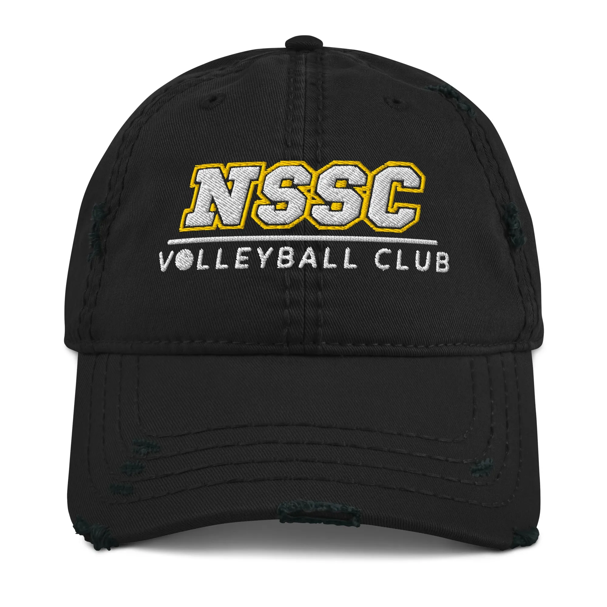 NSSC Volleyball Club Embroidered Distressed Dad Hat in Black or Gray