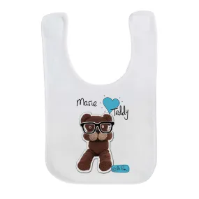 Personalised Heart Teddy Baby Bib