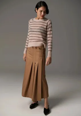 POL Clothing Maia Stripe Knit Blush/Charcoal