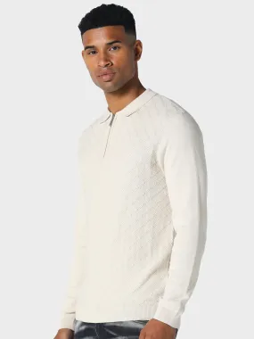 Police Fleetwood Zip Jumper - Ecru