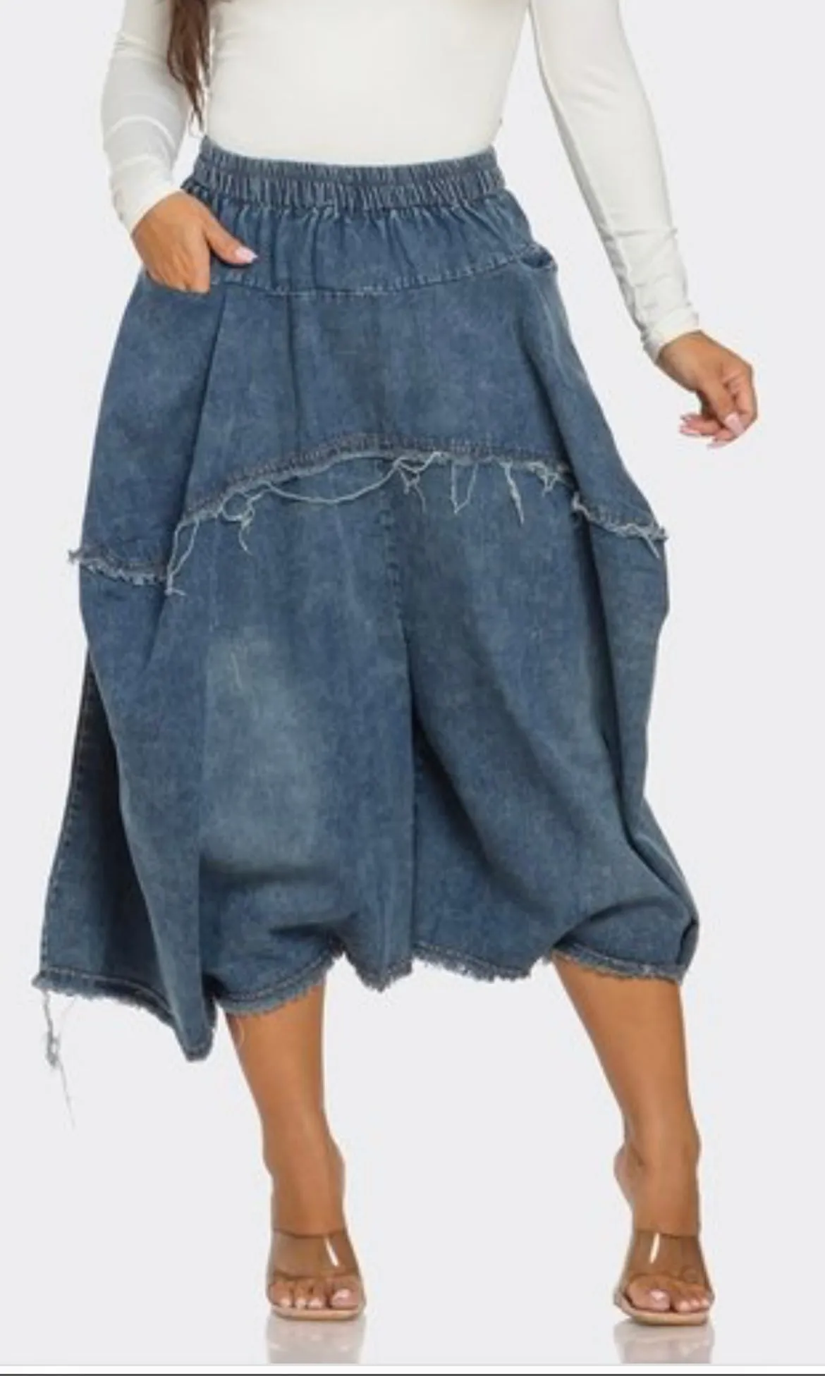 Rebel denim bubble goucho