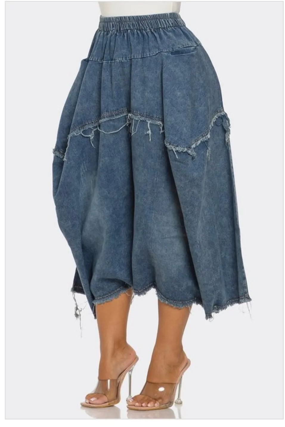 Rebel denim bubble goucho