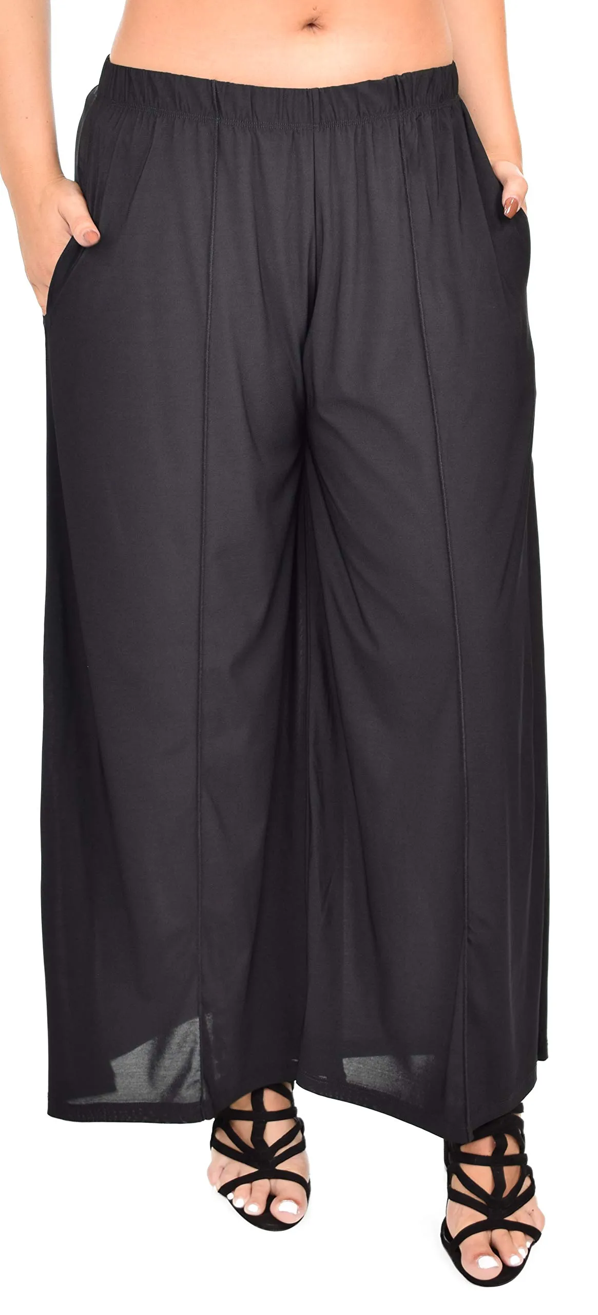 Relaxed fit, Pants, Wrinkleproof Pants, Plus Size Pants, Loose Fitting Boho Palazzo Pants with side pockets