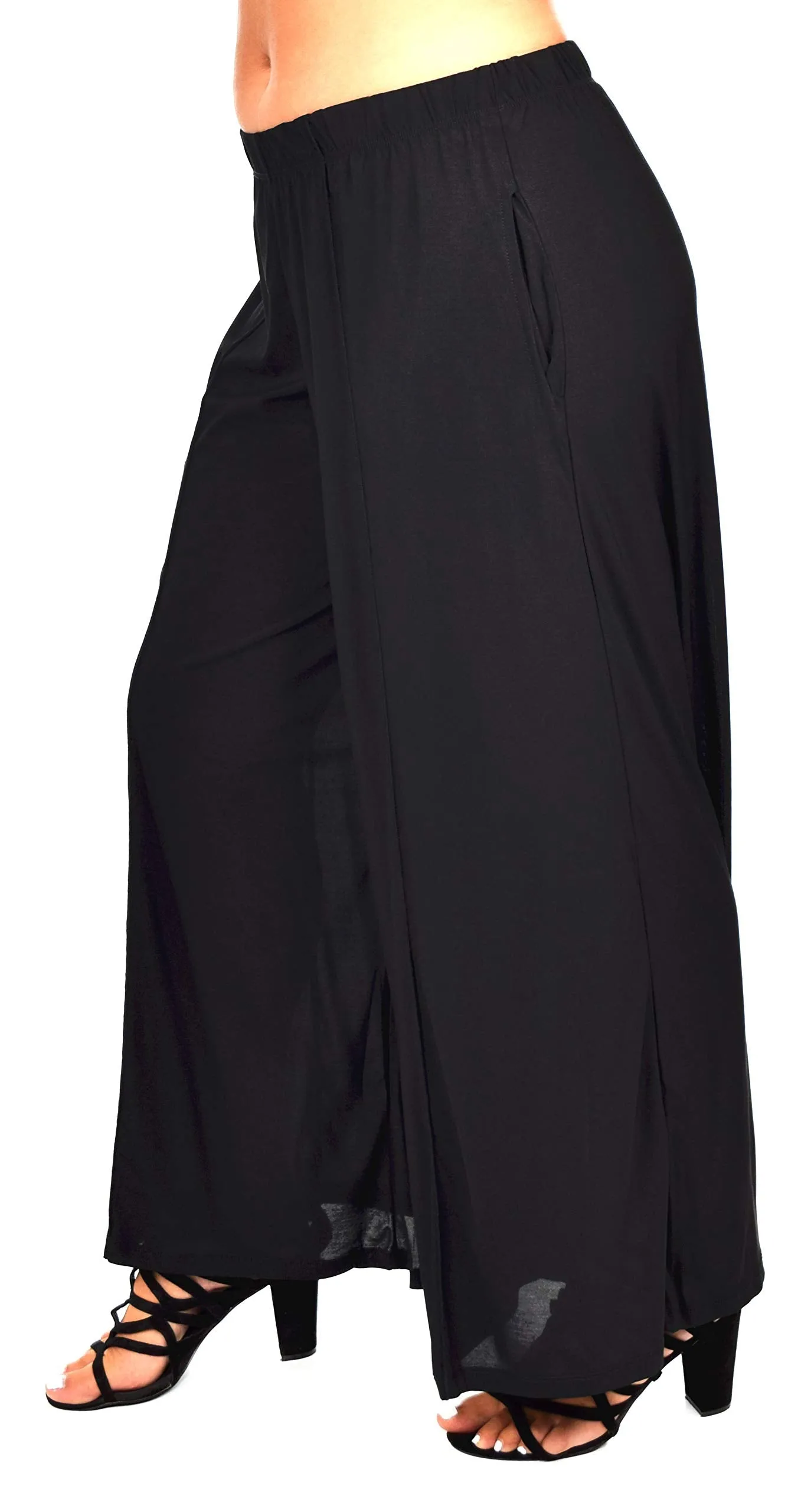 Relaxed fit, Pants, Wrinkleproof Pants, Plus Size Pants, Loose Fitting Boho Palazzo Pants with side pockets