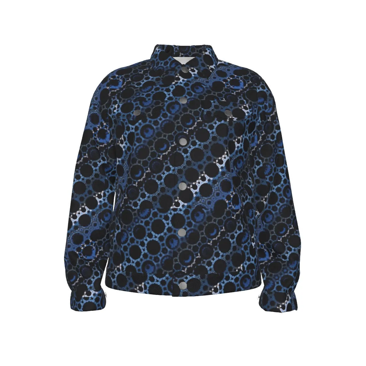 Unisex Jacket Black and Blue Graphic