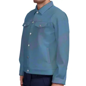 Unisex Jacket Blue Lavendar Green Watercolor