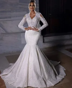 Venation White Wedding Dress