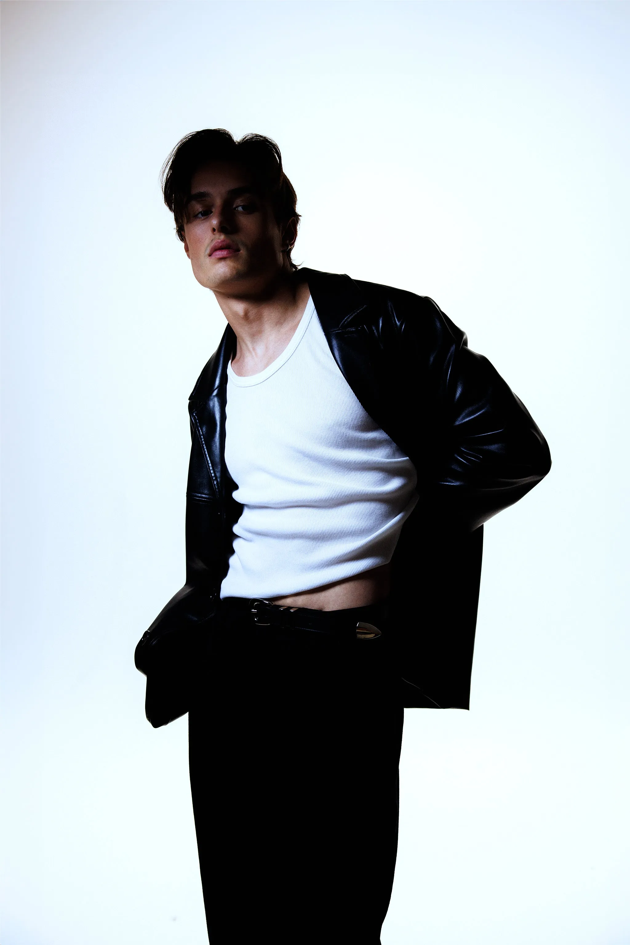 Wiltern Vegan Leather Blazer  |  Black
